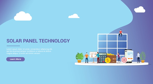 Vector solar panel energy business website design