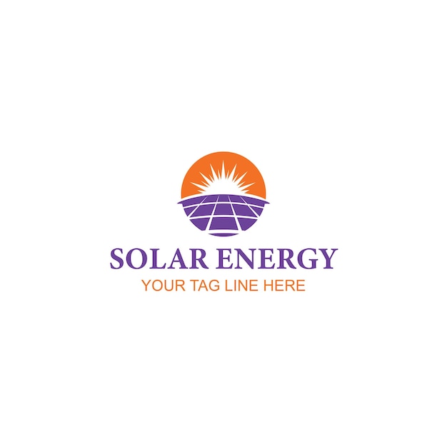 Vector solar panel energy electric logo design vector template