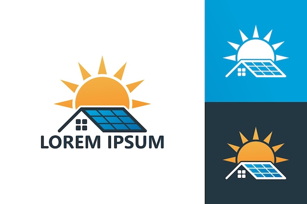 Solar panel house logo template design vector