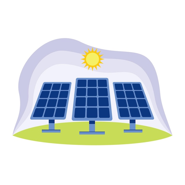 Vector solar panel icon design alternative energy sign and symbol