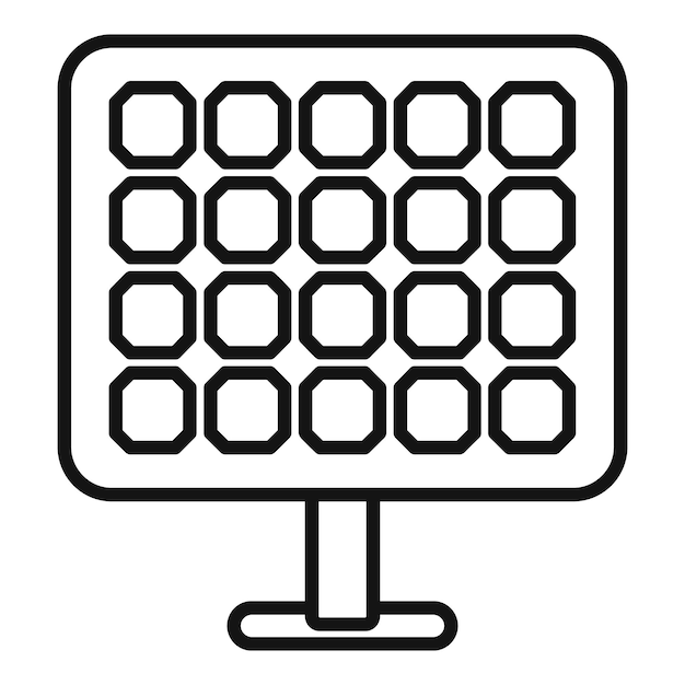 Solar panel icon outline vector source cell recharge