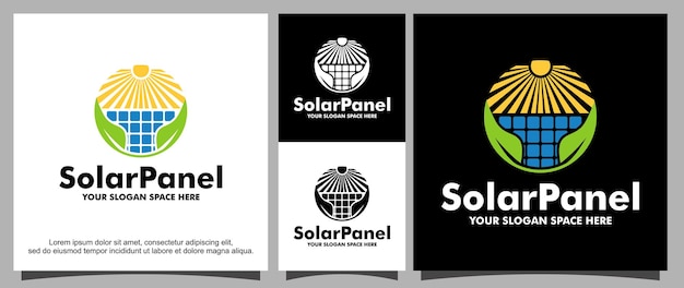 Solar panel logo design template