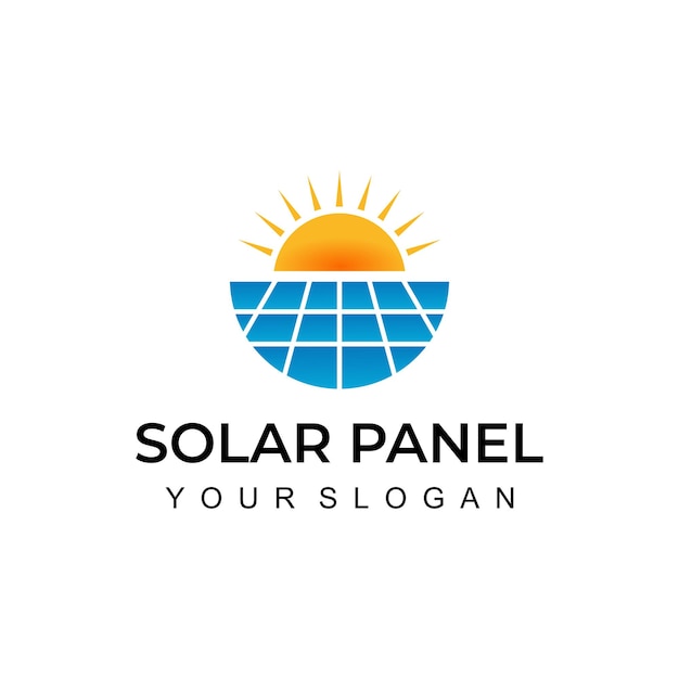 Vector solar panel logo design