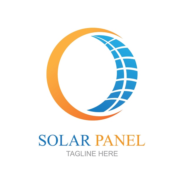 Логотип солнечной панели векторная икона дизайна природной энергии