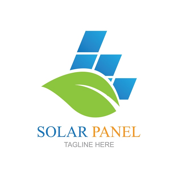 solar panel logo vector icon of natural energy design