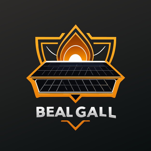 Вектор Логотип солнечной панели с названием компании bengal solar и векторная иллюстрация точки батареи