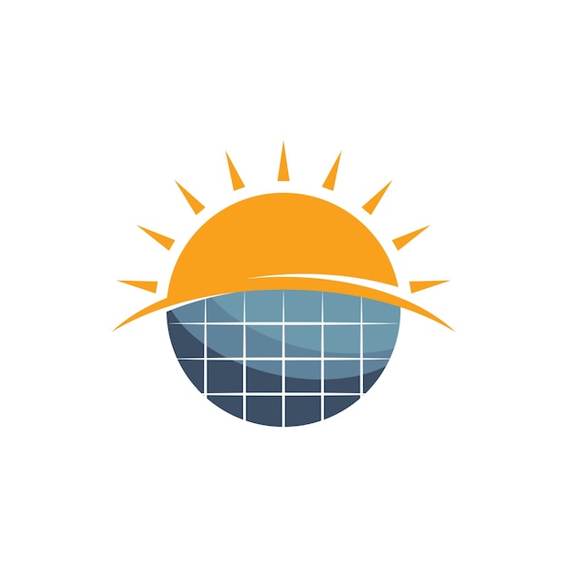 Solar panel Solar energy logo vector flat design