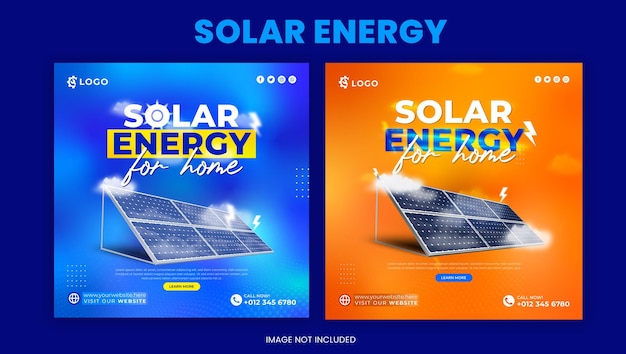 Vector solar pannel social media post design