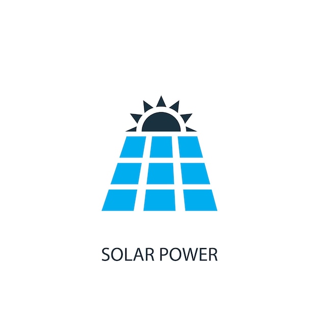 Solar power icon. Logo element illustration. Solar power symbol design from 2 colored collection. Simple Solar power concept. Can be used in web and mobile.