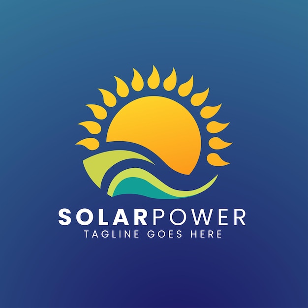 Solar power plant logo design template