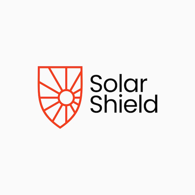 Solar Sun Shield Guard Protector Beveiliging Logo Vector Icon Illustratie