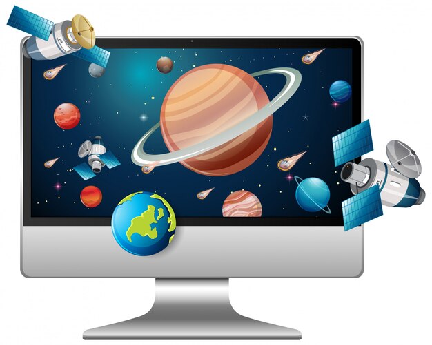 コンピューターの背景に太陽光発電システム