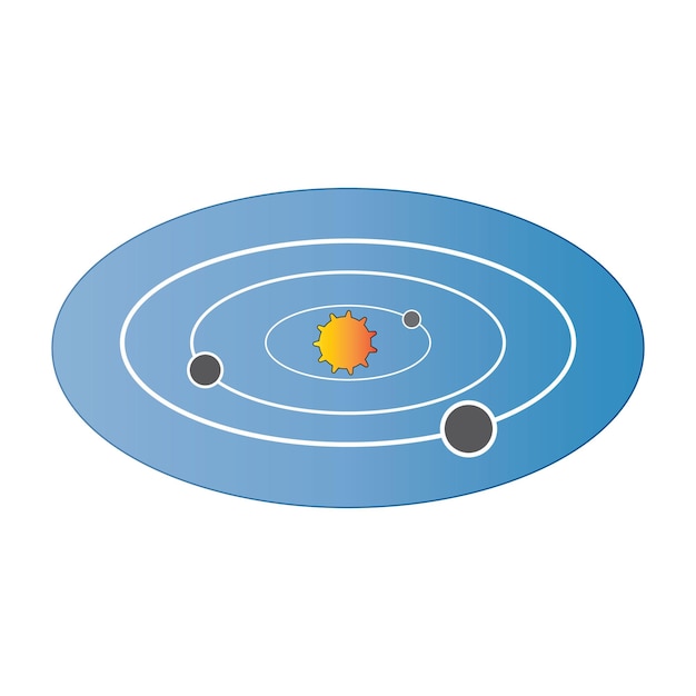 태양계 아이콘 로고 벡터 디자인 서식 파일