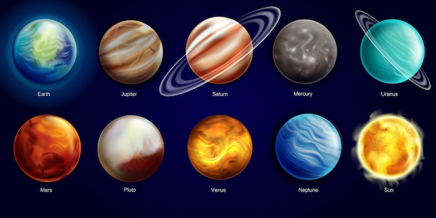 Vettore illustrazione del sistema solare