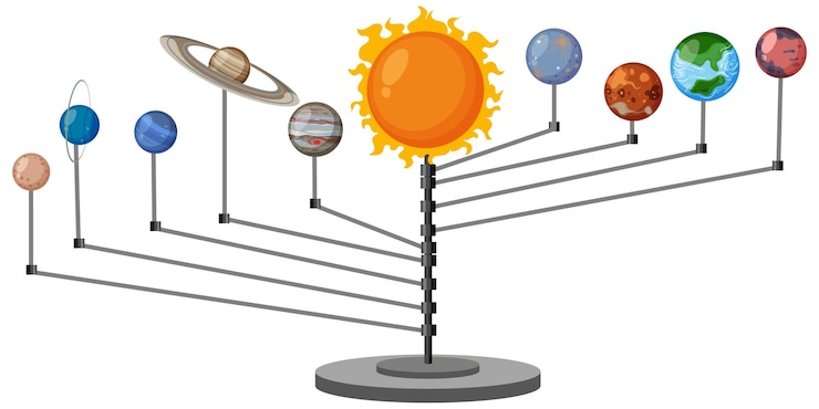 Vector solar system model with stand
