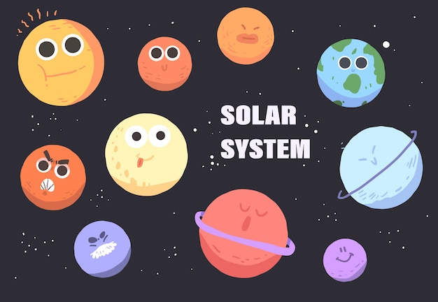 Vettore pianeta del sistema solare. pianeta del sistema solare