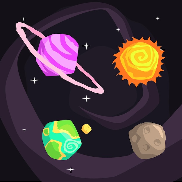 Solar System Planets Including Sun Earth Jupiter And Pluto