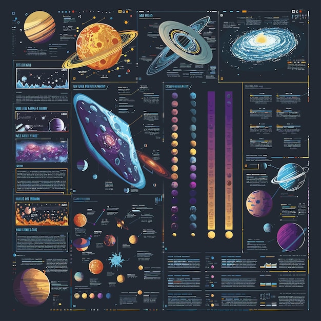 Vector solar system planets