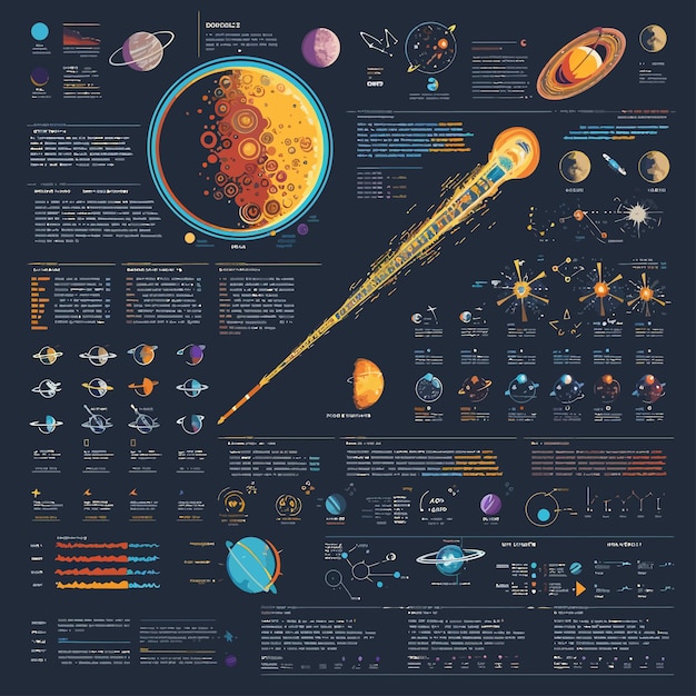 Vector solar system planets