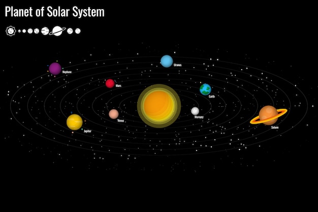 教育用スペースの太陽系。ベクトルとイラスト