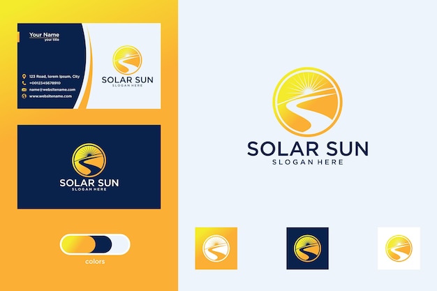 Vettore solare con design moderno del logo del cerchio del sole