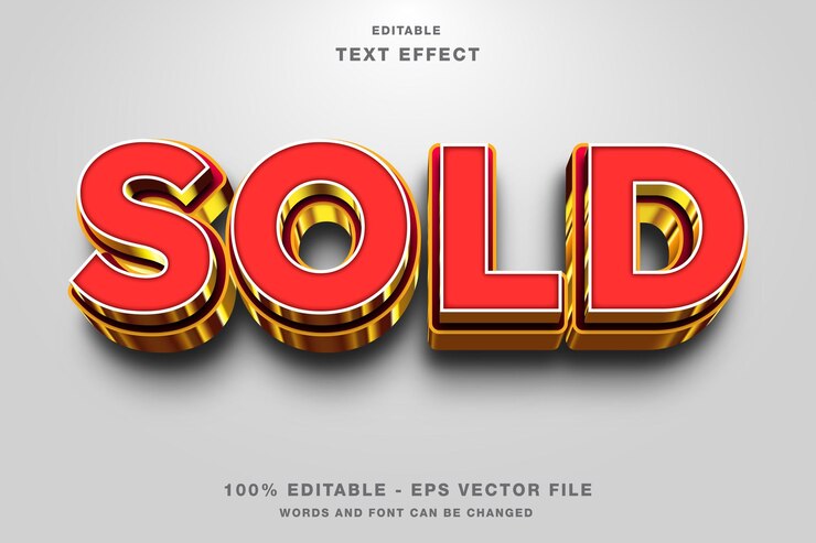 Sold 3D Bold Editable Text Effect Style