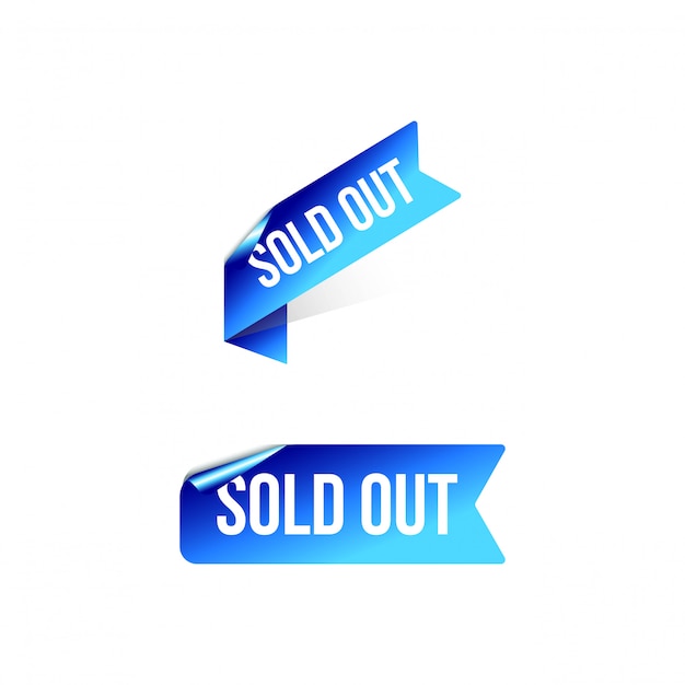 Vector sold out corner ribbon