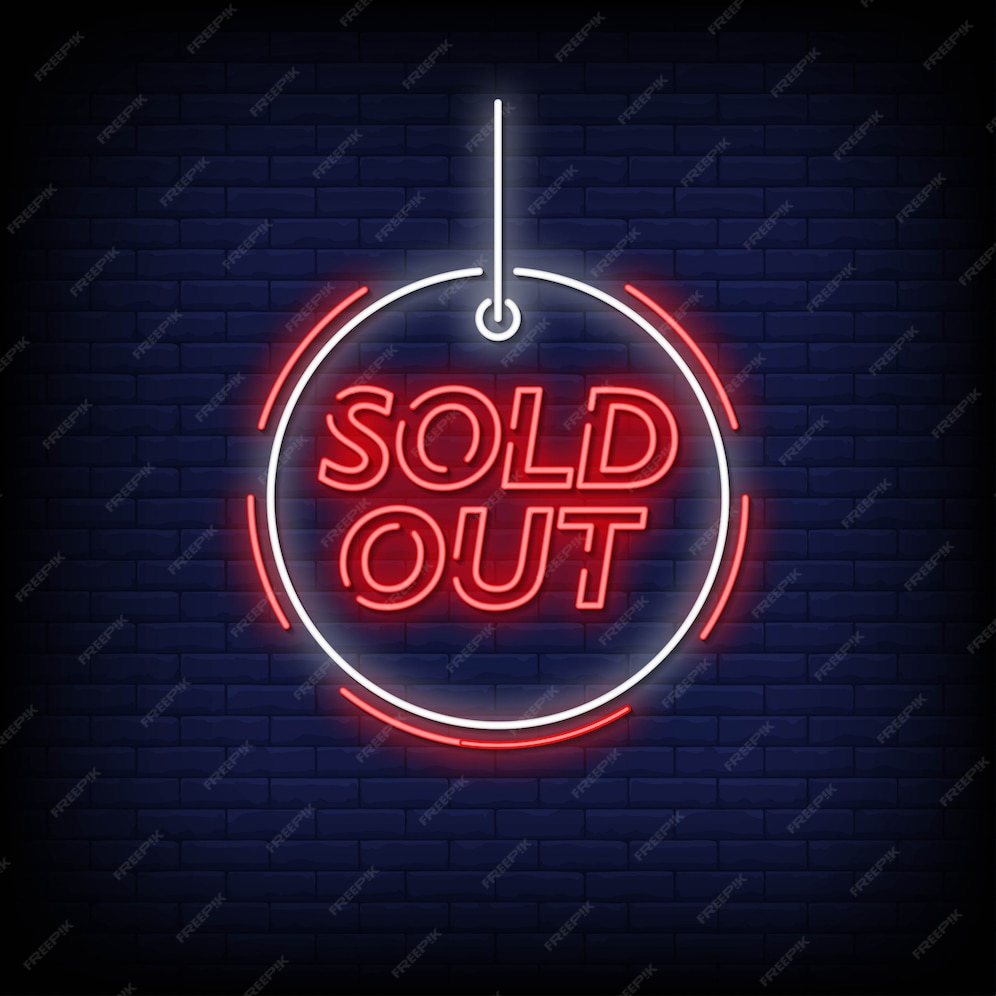 Premium Vector | Sold out neon signs style text vector