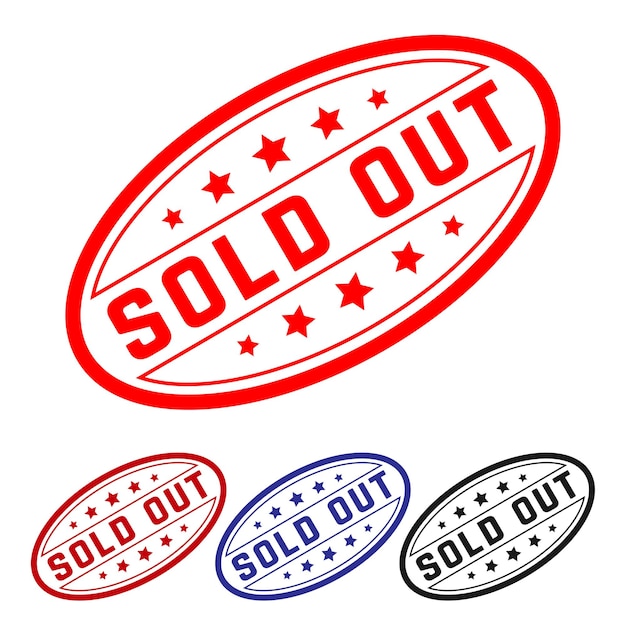 Vector sold out rubber stamp design art illustration