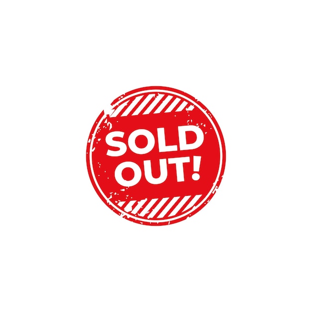 sold out rubber stamp isolated on white background grunge style editable splatter