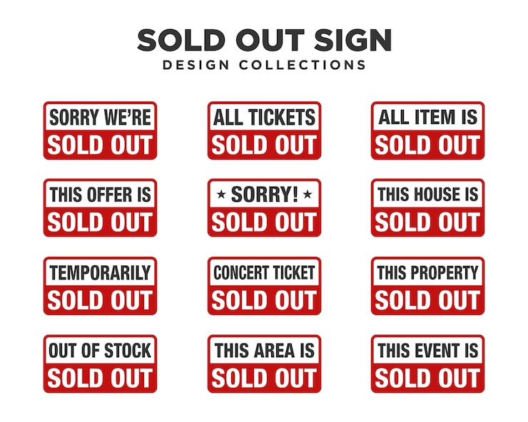 Sold out Sign Sets
