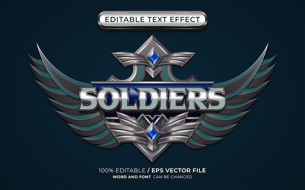 Soldaten bewerkbare teksteffect-spelstijl