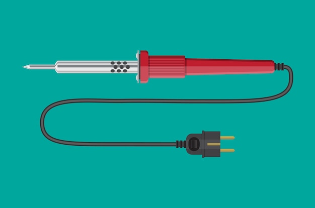 Vector soldering iron tool with plastic handle and plug