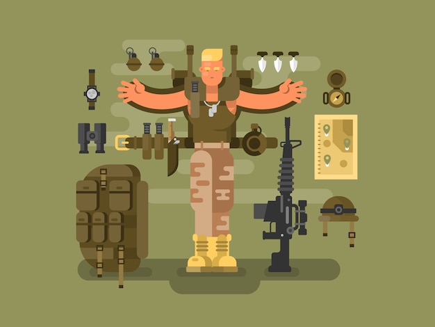 Soldier and ammunition design flat