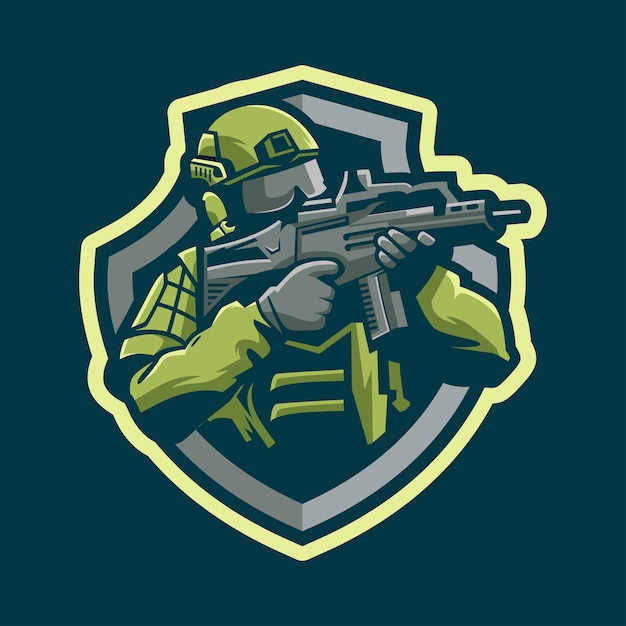 SOLDIER CHARACTER MASCOT LOGO DESIGN