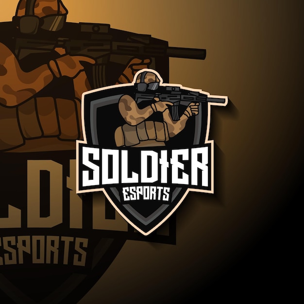 Logo mascotte soldato esport