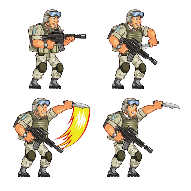 Soldier game character animation