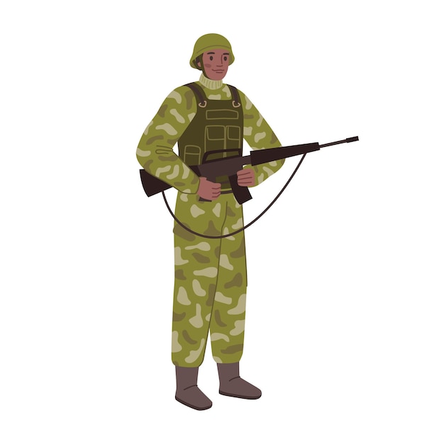 Vector soldier infantry wearing life vest