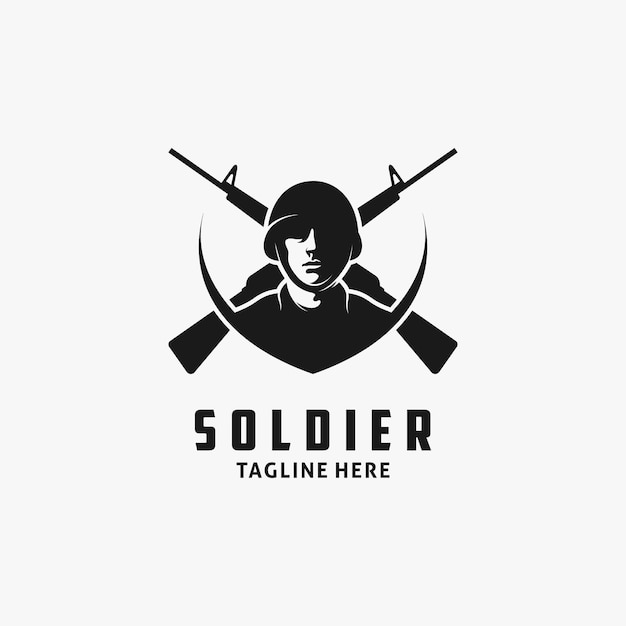 Soldier logo design illustration