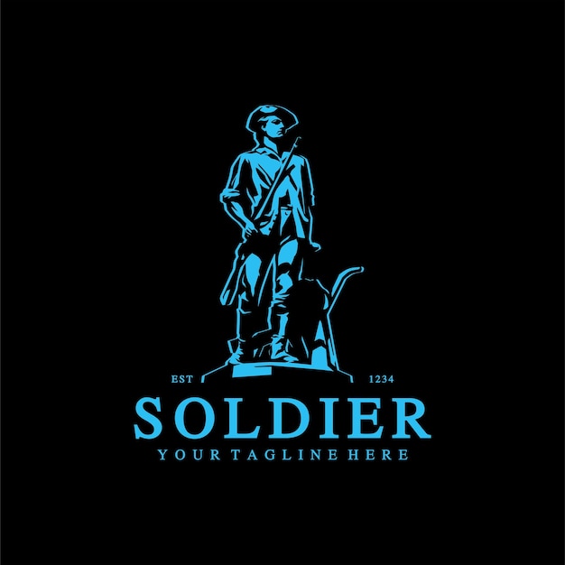 Soldier logo vector premium