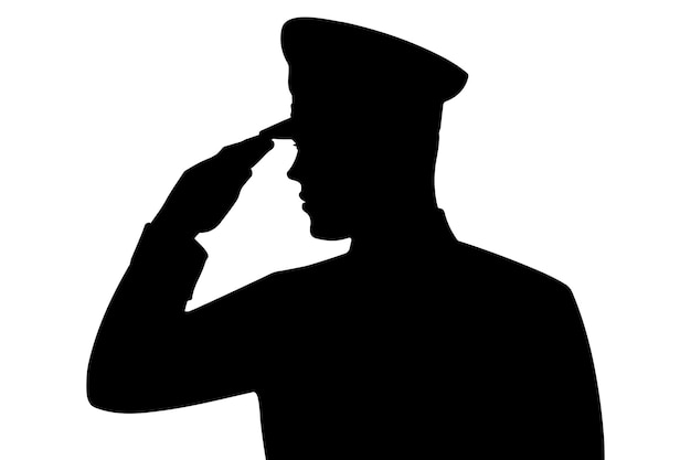 Soldier man salute silhouette Vector illustration