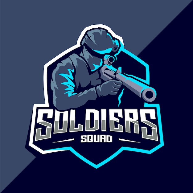 Soldier mascot esport logo design