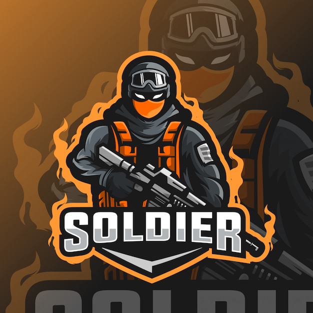 Soldato mascotte esport logo