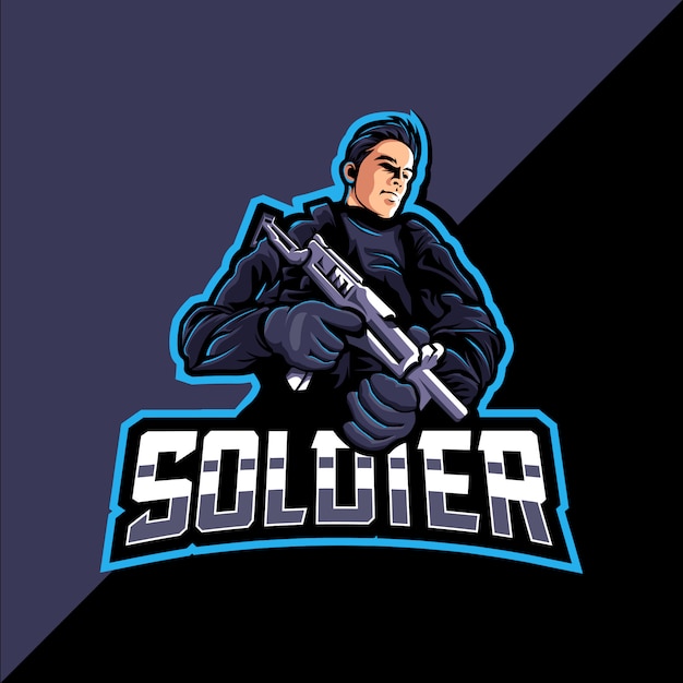 Soldier mascot esports logo gaming