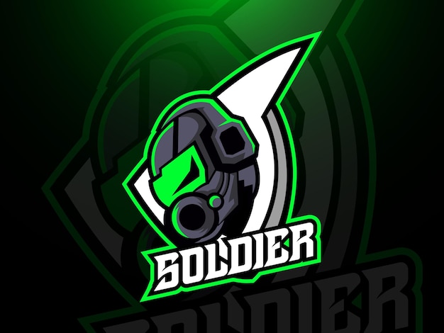 Вектор Шаблон логотипа soldier mascot gaming esport