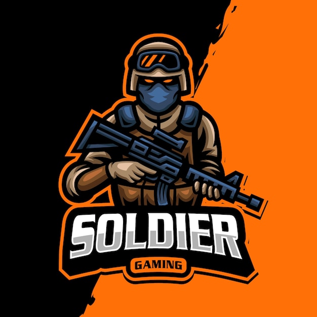 Soldier mascot logo esport gaming