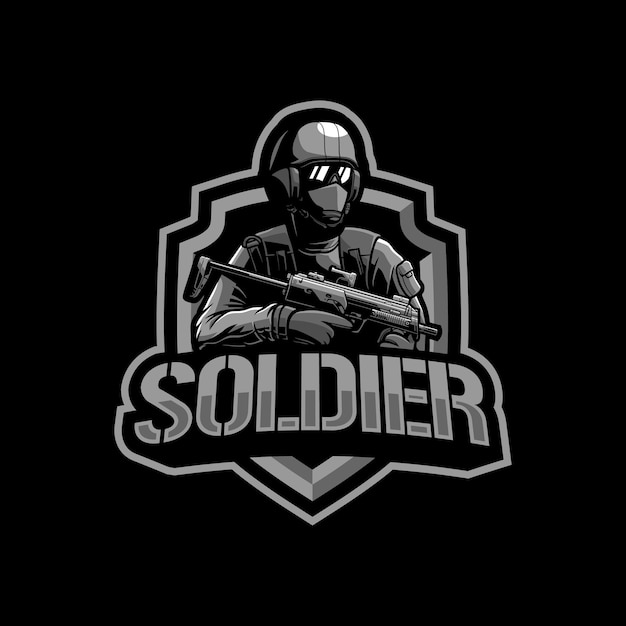 Vector soldier mascot logo  illustration