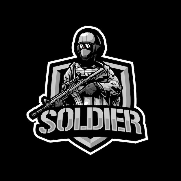 Soldier mascot logo  illustration