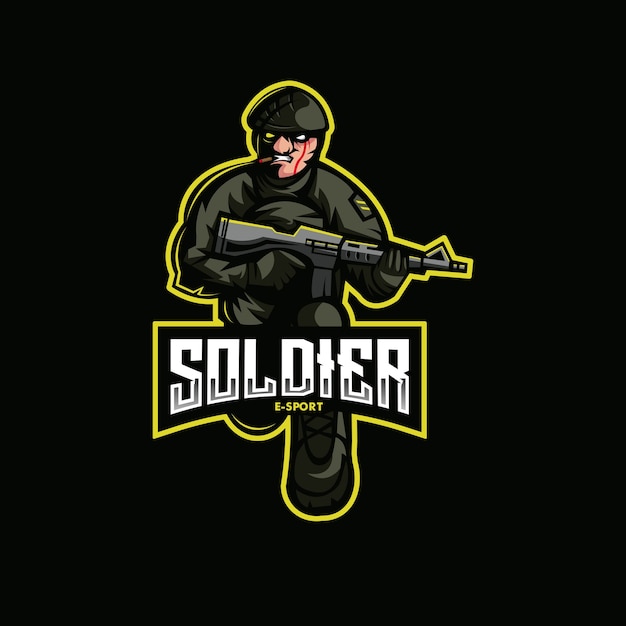 군인 마스코트 로고 마스코트 esport 게임