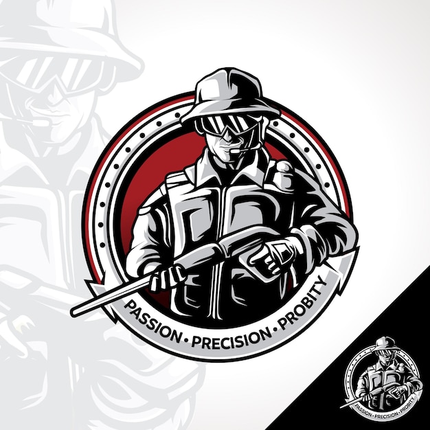 Vector soldier military force mascot logo